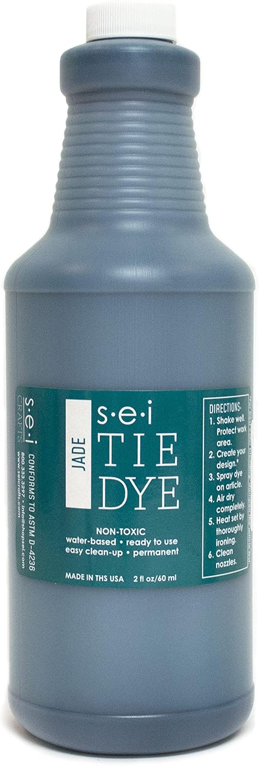 SEI Jade Tie Dye Kit, Fabric Dye for Large Groups – 1 Quart (32 oz), Pre-Mixed Tye Dye, Water Based Clothes Dye for T-Shirts, Summer Activities, Birthday Parties
