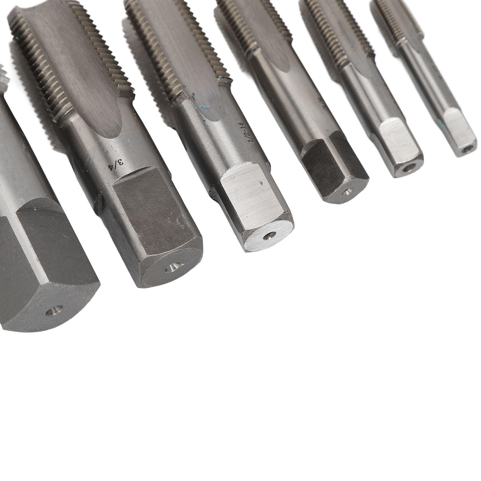 6 szt. Zestaw Kranów Rurowych NPT Gwint HSS Hydraulik Przemysłowe Pudełko do Przechowywania DIY