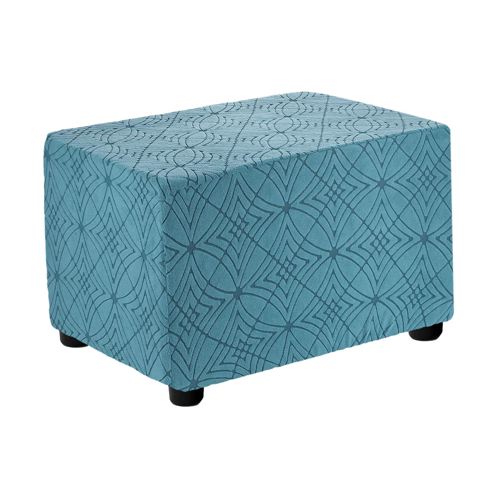 Housse de repose-pieds jacquard bleu clair 60-75 cm pour salon