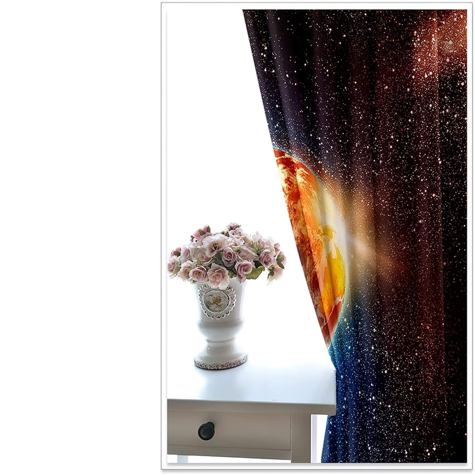 Daesar - Cortinas Dormitorio Opacas 2 Piezas Baratas,Cortinas Cocina 214x115CM Cortina Opaca Azul Claro Gris Cortinas De Poliester Estrella De Mar Caracola Y Concha