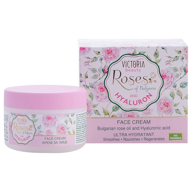 Creme facial Victoria Beauty com óleo de rosa e ácido hialurônico, 50 mL