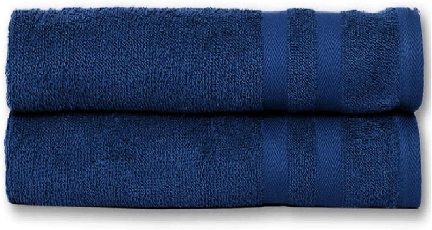 Pack of 2 Large Jumbo Bath Sheets Set (90 cm x 150 cm, 600-GSM) Super Soft 100% Egyptian Cotton Luxury Towels Sets Quick Dry Hotel Quality, Beach, Gym, Spa, Yoga Towel (Blue)