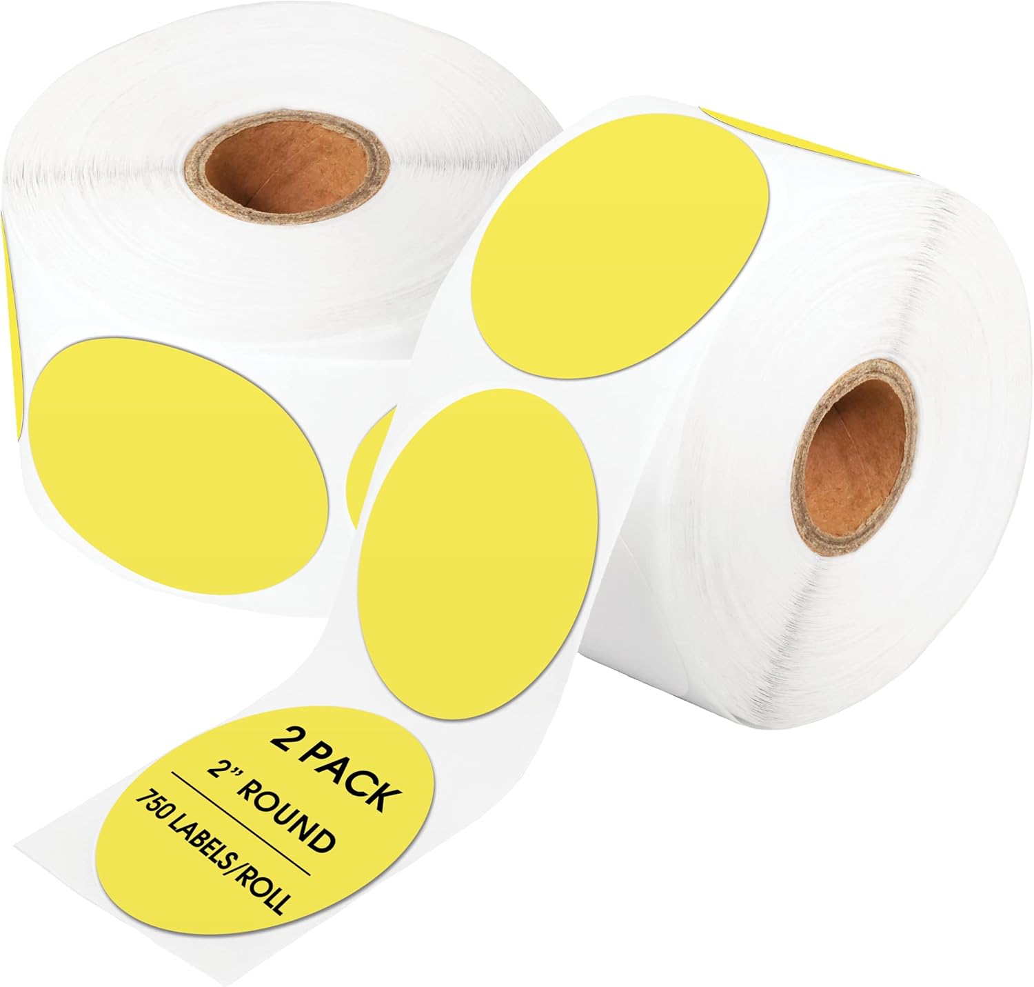 Spartan Industrial Printable Circle Laser Label 2" Round Yellow, 100 Sheets, 20 Labels per