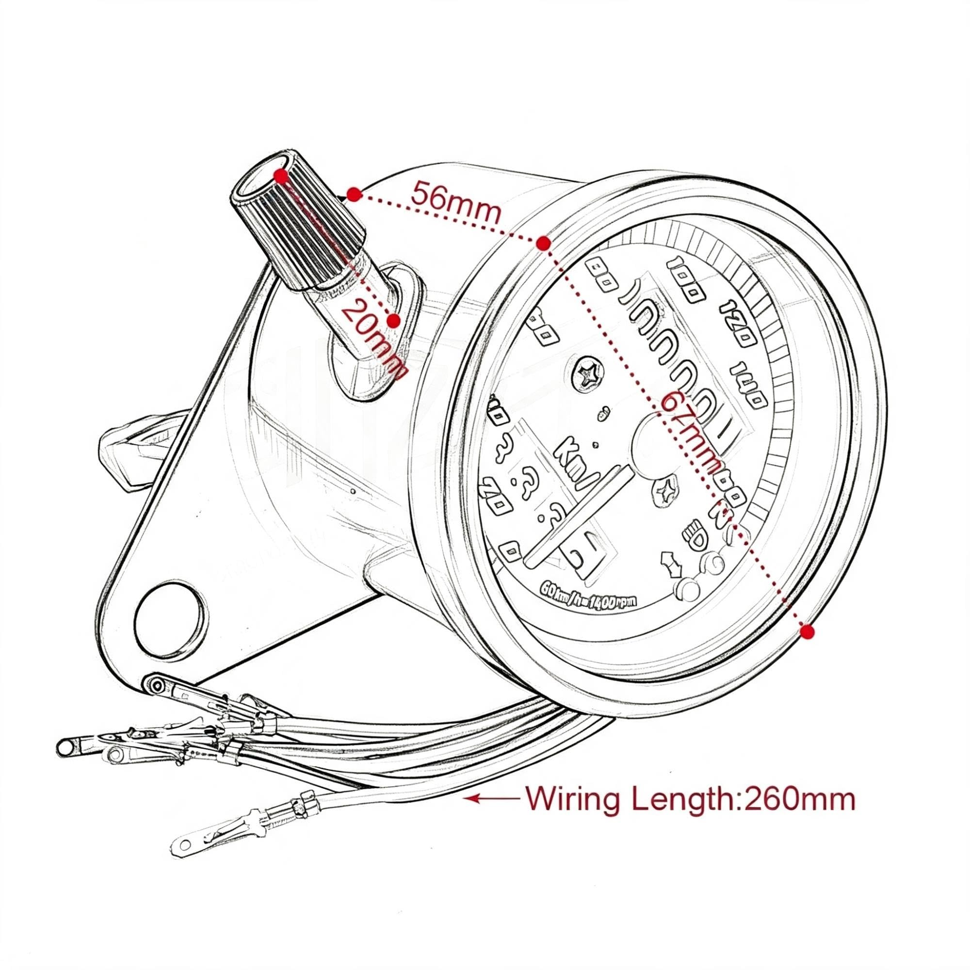 Salpicadero Instrumento Odómetro Doble Mecánico Para Motocicleta 12 V
