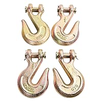 Vista 10 de 2 ganchos de agarre de horquilla de 3/8 de pulgada, gancho de cadena de grado 70, 7500 libras, límite de carga de trabajo para transporte