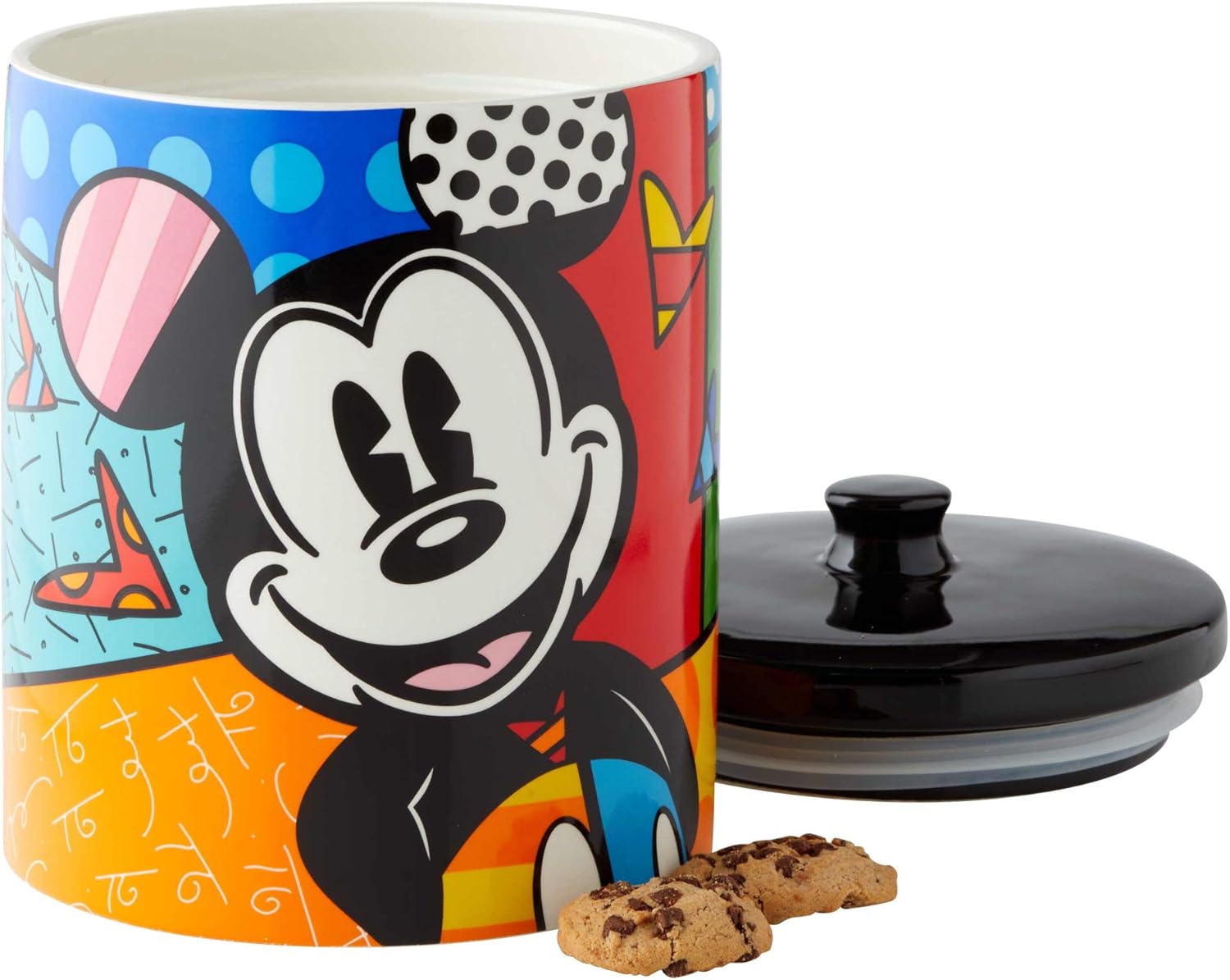 Enesco 6004975 Disney by Britto Mickey Mouse Cookie Jar Canister, 9.5 Inch, Multicolor