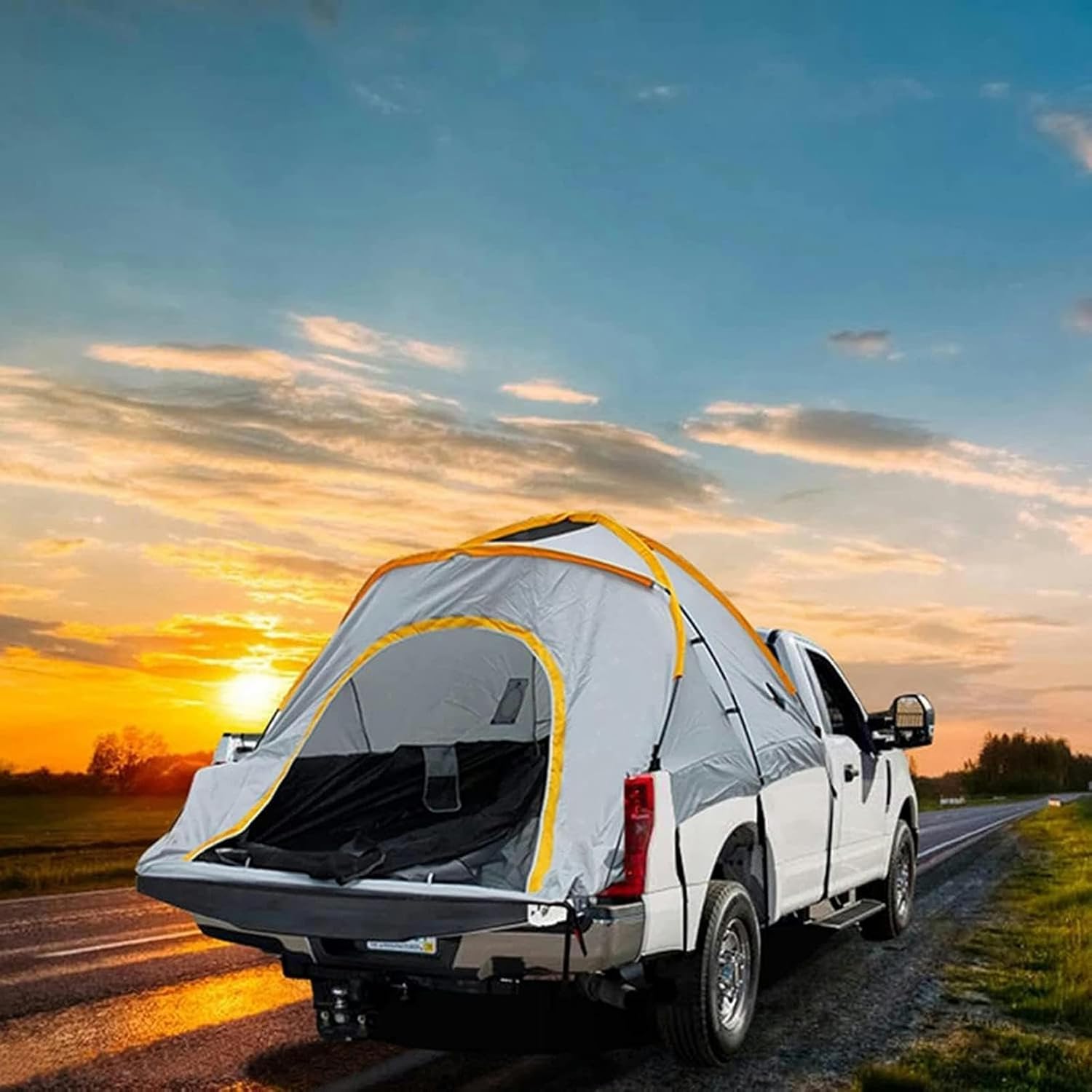Car Truck Tent for Camping, Sunshade Rainproof for Outdoor Self-Driving Tour Barbecue Camping Car Portable Camping Car SUV Tailgate Tent