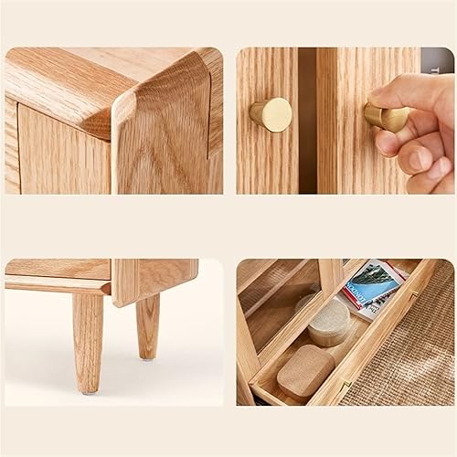 Miniatura 5 de KIRANDY Estantería de madera maciza a prueba de polvo, estante de almacenamiento para el hogar, sala de estar (color  35.4 x 12.6 x 75.6in)