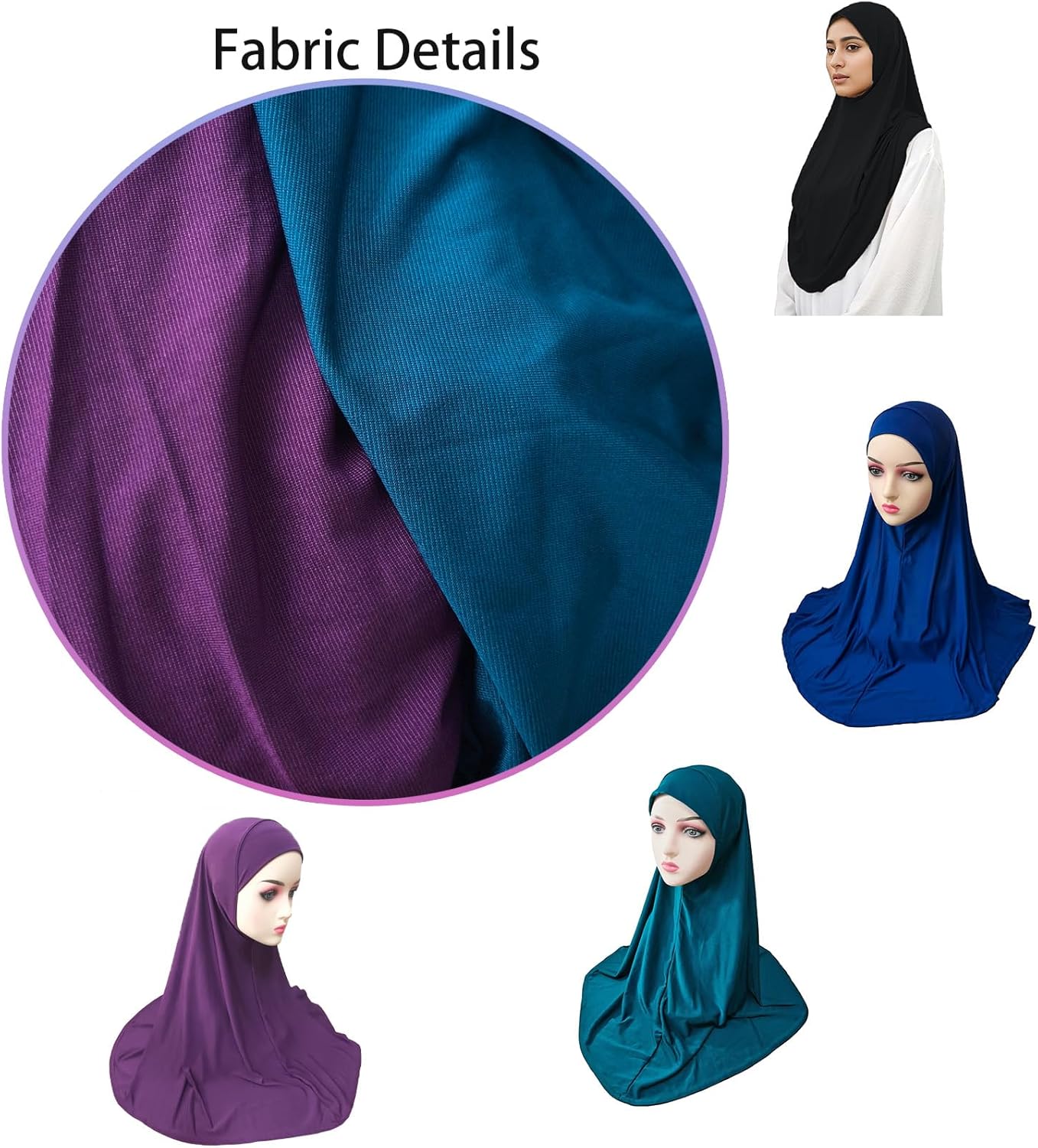 Ready To Wear Hijab For Women Instant Turban Stretch Soft Muslim Scarf For Prayer Long Hijabs Islamic Jersey Abaya - Image 3
