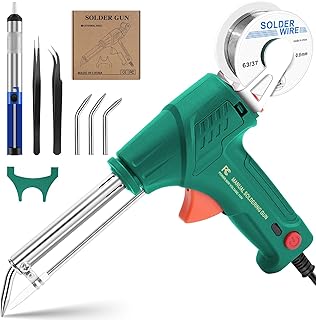 Electric Soldering Iron Welding Kit - 110V 60W Automatic One-handed Soldering Gun Kit Hand Soldering Tools Solder Gun for Electronic Repair Soldering Circuit Board Home DIY G10
