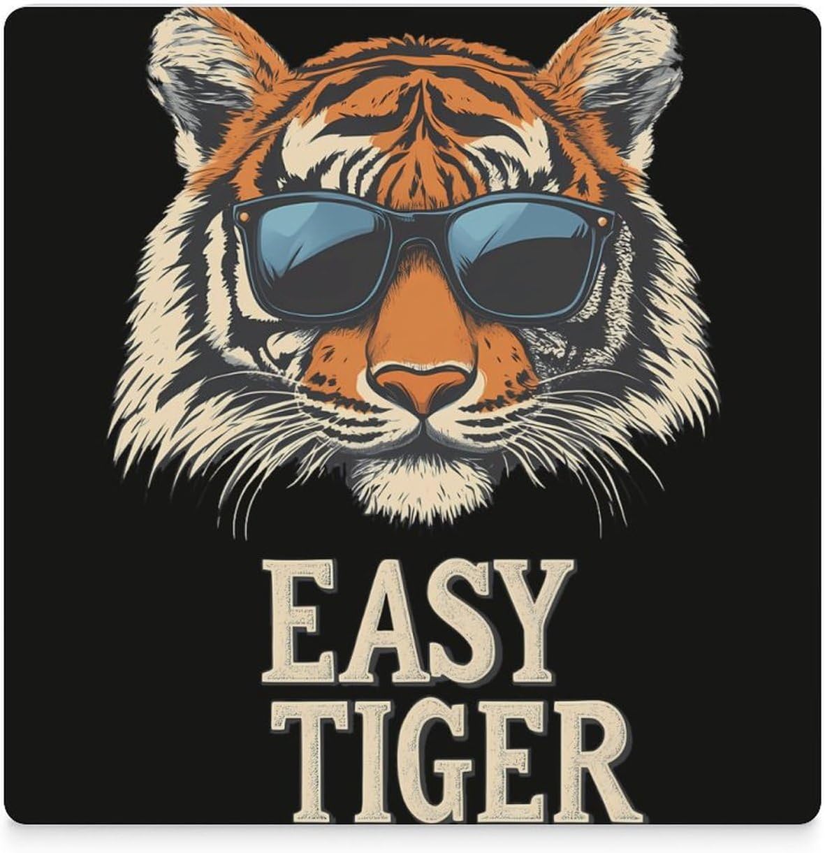 Tiger Ceramic Coasters Set Square Drink Coasters Table Coaster for Kitchen Desktop Decor