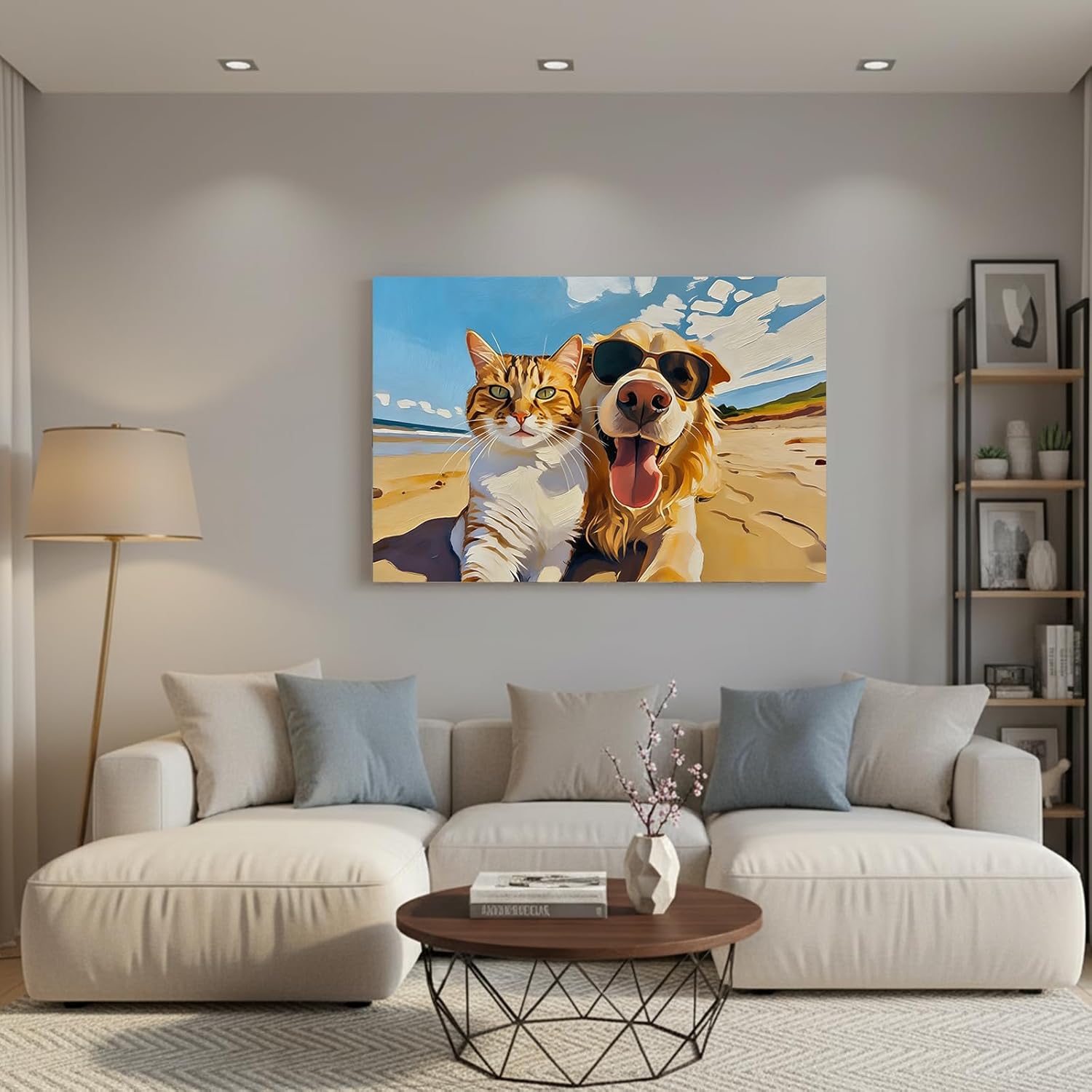 Shamankadi Custom Paint by Numbers Kit for Adults – Cat and Dog Paint by Number from Photo, Personalized Canvas Acrylic Paint DIY Kit, Gift for Pet Lovers, Couples, Home Decor(24" x 32")
