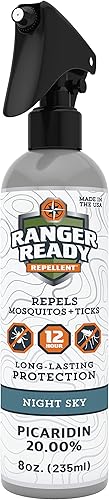 Ranger Ready Picaridin 20% repelente de garrapatas e insectos, aroma de cielo nocturno sin deetes, 8 onzas