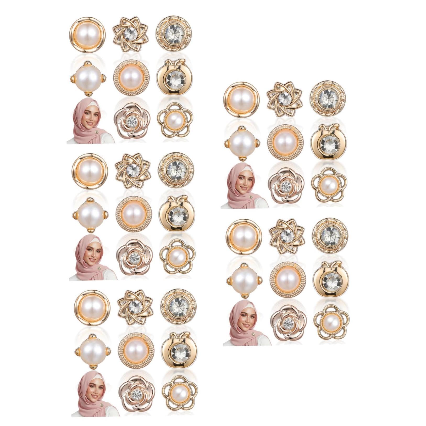 NUOBESTY 5 Sätze Stift Sicherheitsrockknöpfe Sicherheits-broschenverschlüsse Schalmagnete Für Frauen Doppelseitige Hijab-magnete Magnetischer Schalknopf Hijab-knöpfe Metall 8 Stück * 5