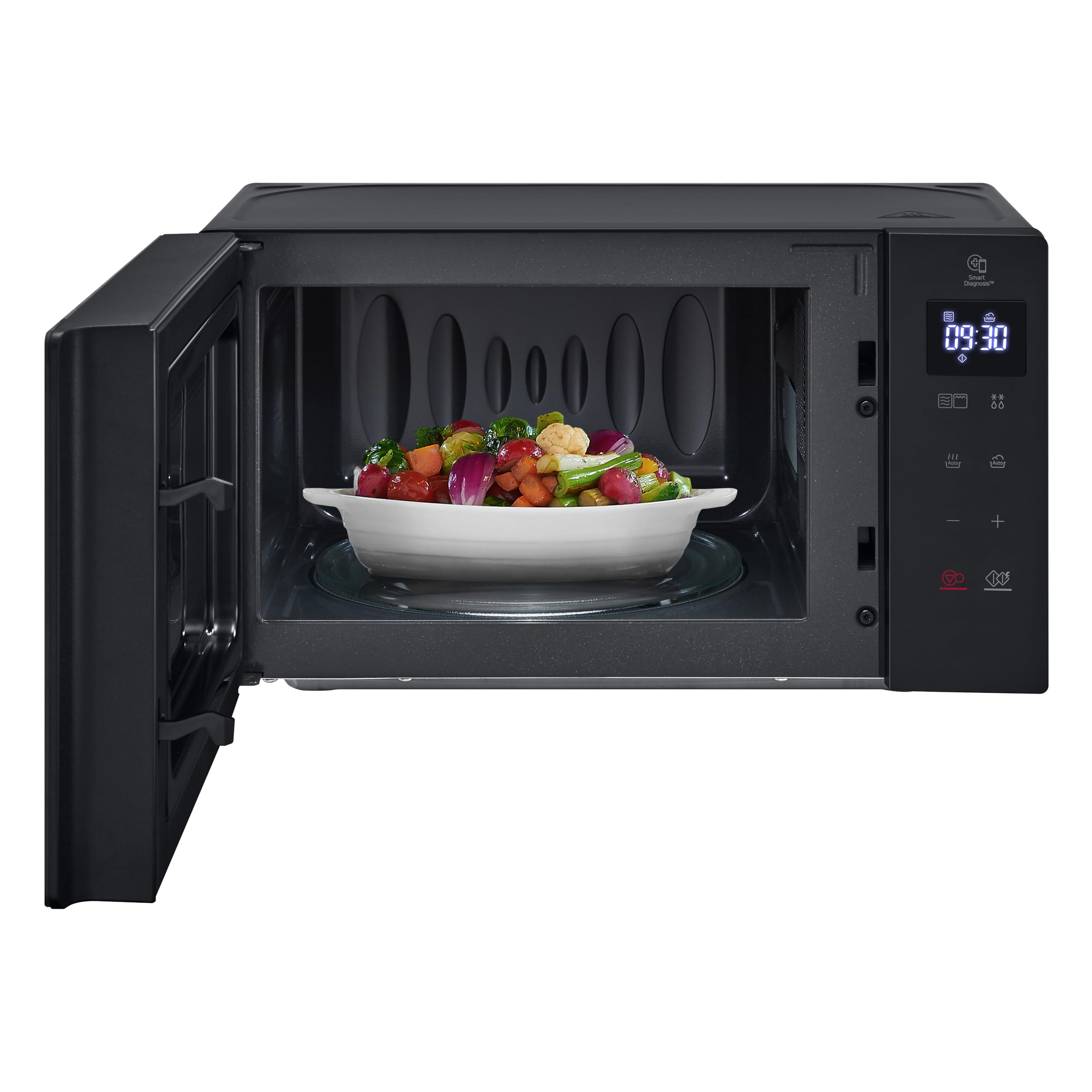 LG MH6032GAS Forno Microonde 20 Litri con Grill al Quarzo, 700 W, Programmi Automatici, Scongelamento Rapido Defrost, Funzioni Timer e Orologio Smart Diagnosis, Scaldavivande, Nero