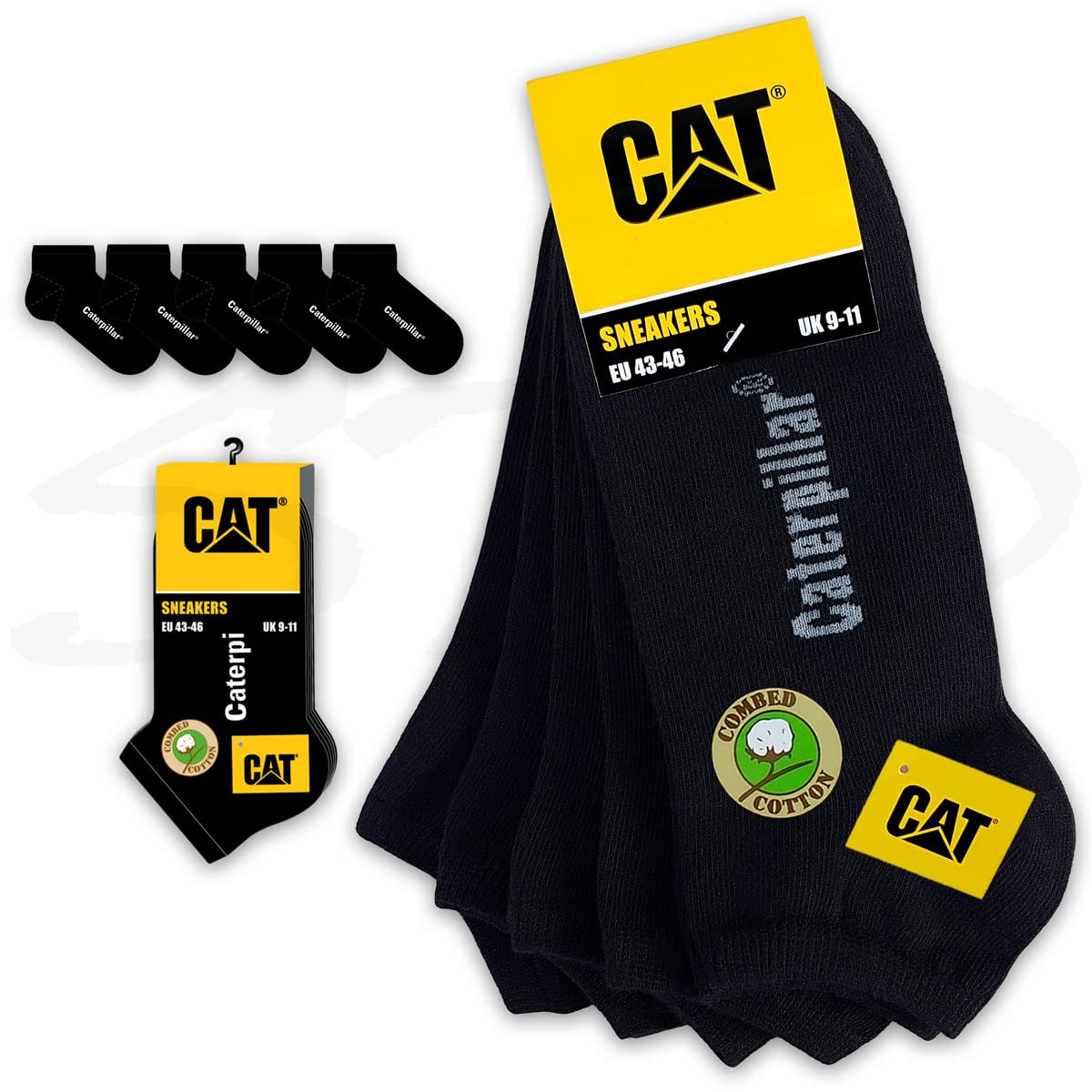 CAT 10 paia di calzini CATERPILLAR SNEAKERS SNEAKER – Sneaker da lavoro, traspiranti, alla caviglia, EU 39-42, 43-46, 47-50