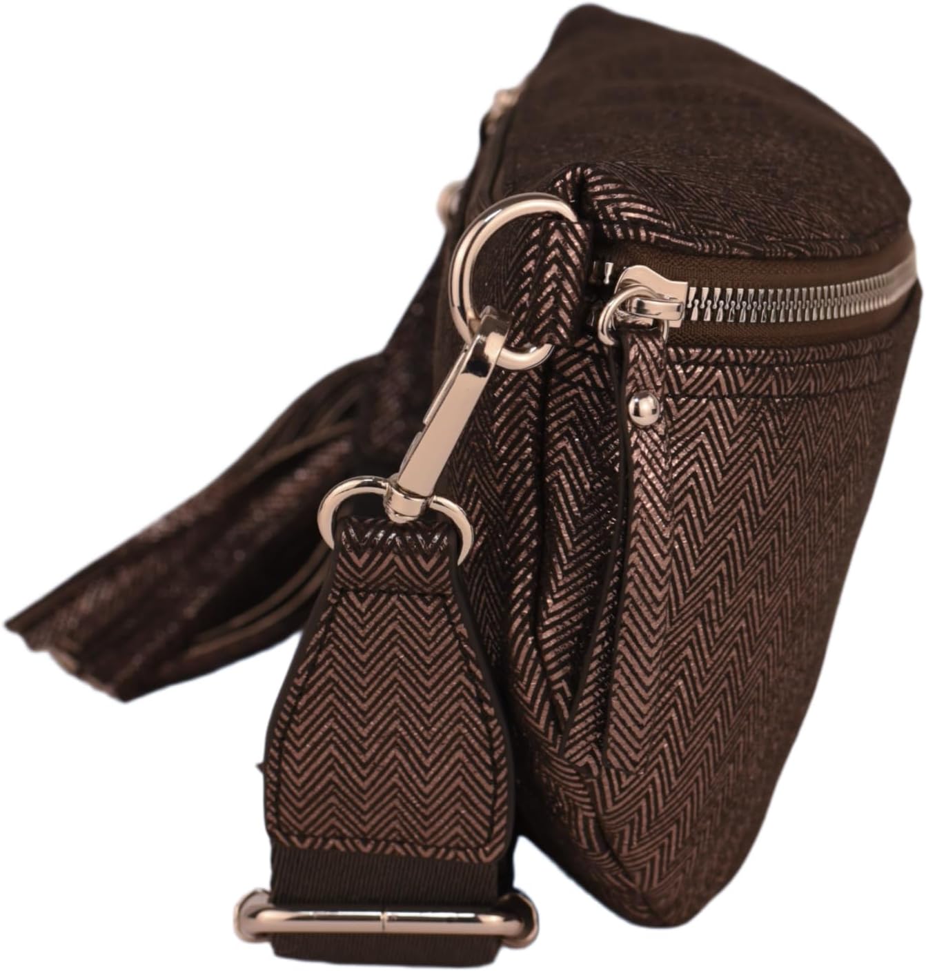 Fanny Crossbody Sling Bag with Tassel|No Buckle(brown) image 3
