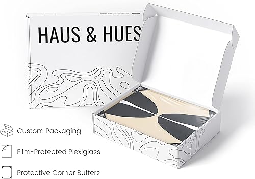 Miniatura 4 de HAUS AND HUES Póster de arte abstracto negro y moderno, arte abstracto negro para pared, arte geométrico, decoración moderna abstracta, decoración