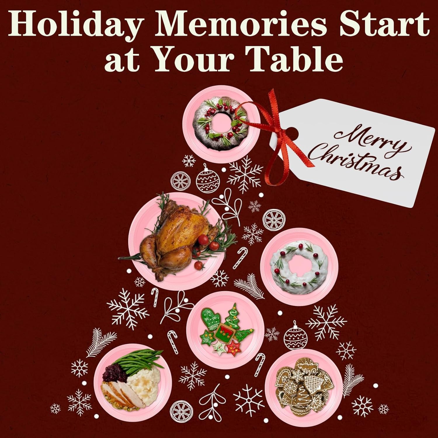 50 Pcs Pink Plastic Plates For Party, 25-9" & 25-7" Disposable Cake Dessert Plates For Birthday, Valentines Day, Baby Shower, Easter, Mothers Day Dinner - Image 8