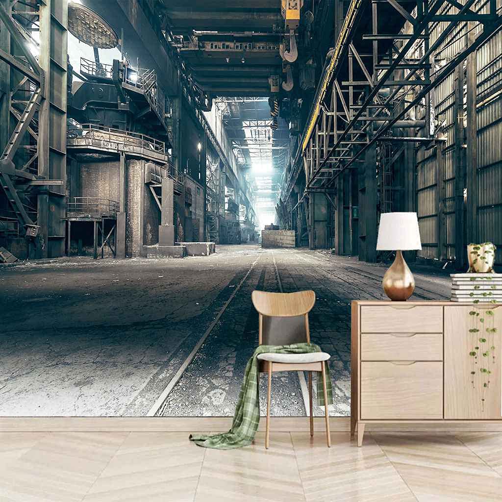 Papier peint industriel rétro 3D mural moderne salon 150x105 cm