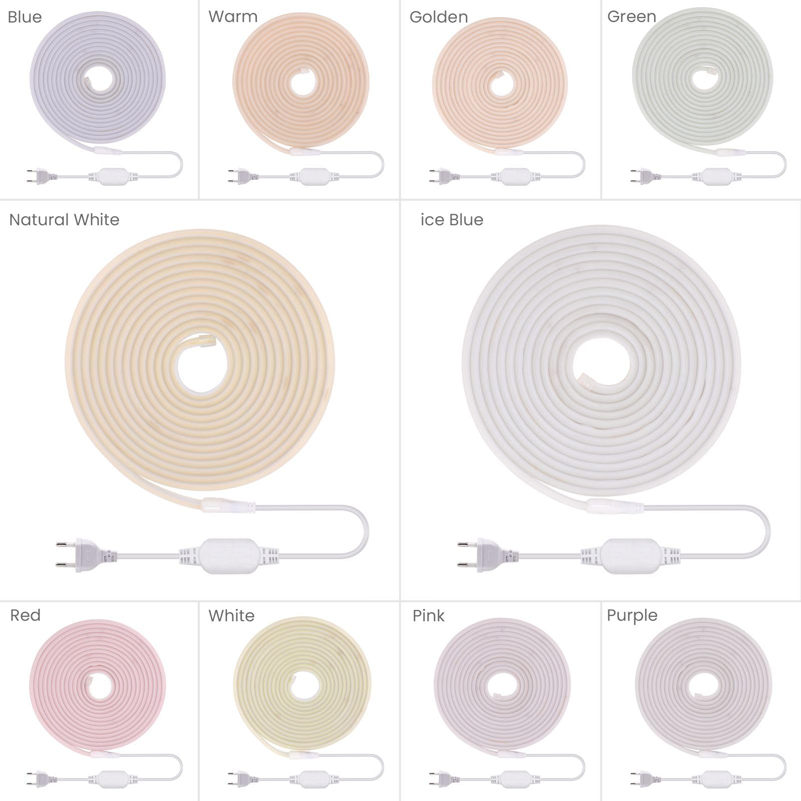KISUFU 220V Tira LED COB, Impermeable IP65 Brillo Alto 288 LED/m Luces led Flexible Strip Light,Cada Corte de 50 cm para DIY El dormitorio, alero interior y luces decorativas.