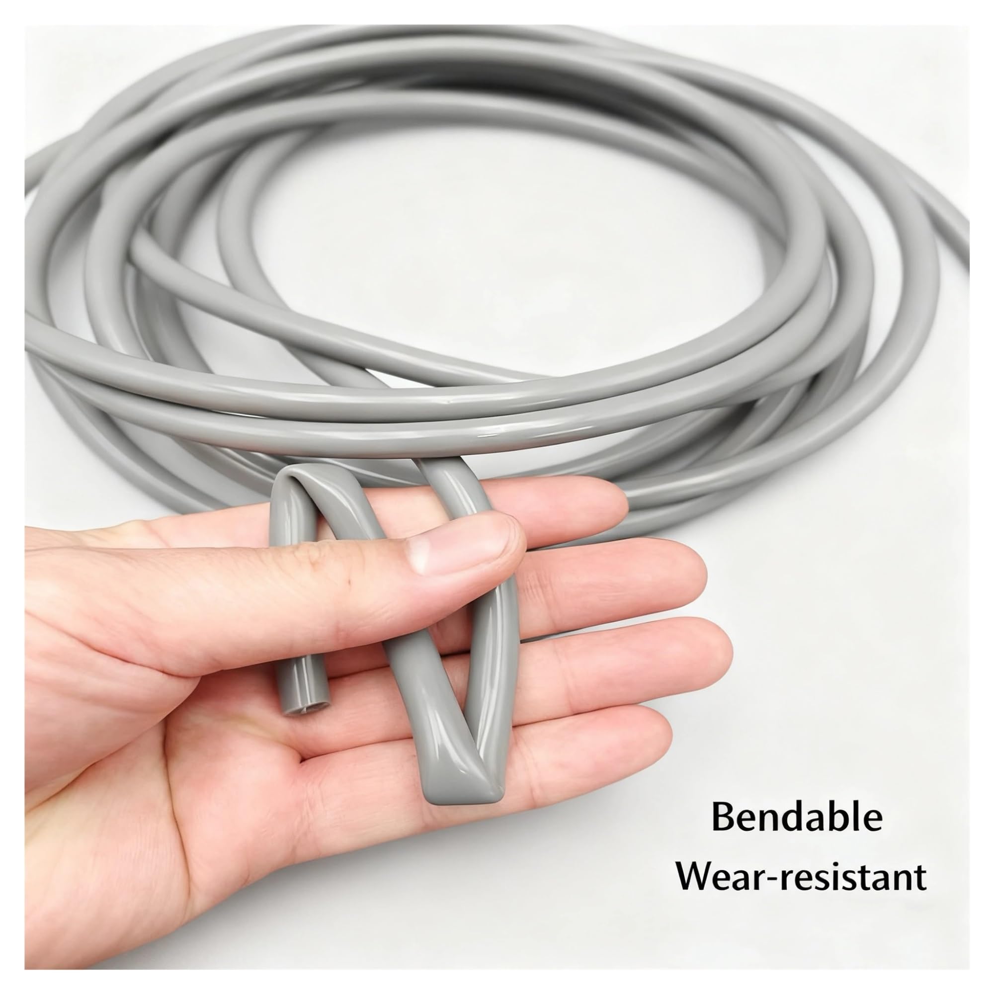Manguera de caucho silicona Gris Funda protectora | Flexible, resistente al desgaste, transferencia de fluidos, tubería de agua(10M_ID2 X OD5 MM)