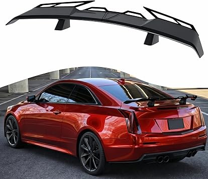 Rear Trunk Spoiler Wing Compatible with Cadillac ATS CT4 CT5 CTS Sedan Exterior Accessories JDM GT PSM Duckbill Aleron Spoiler Painted Gloss Black
