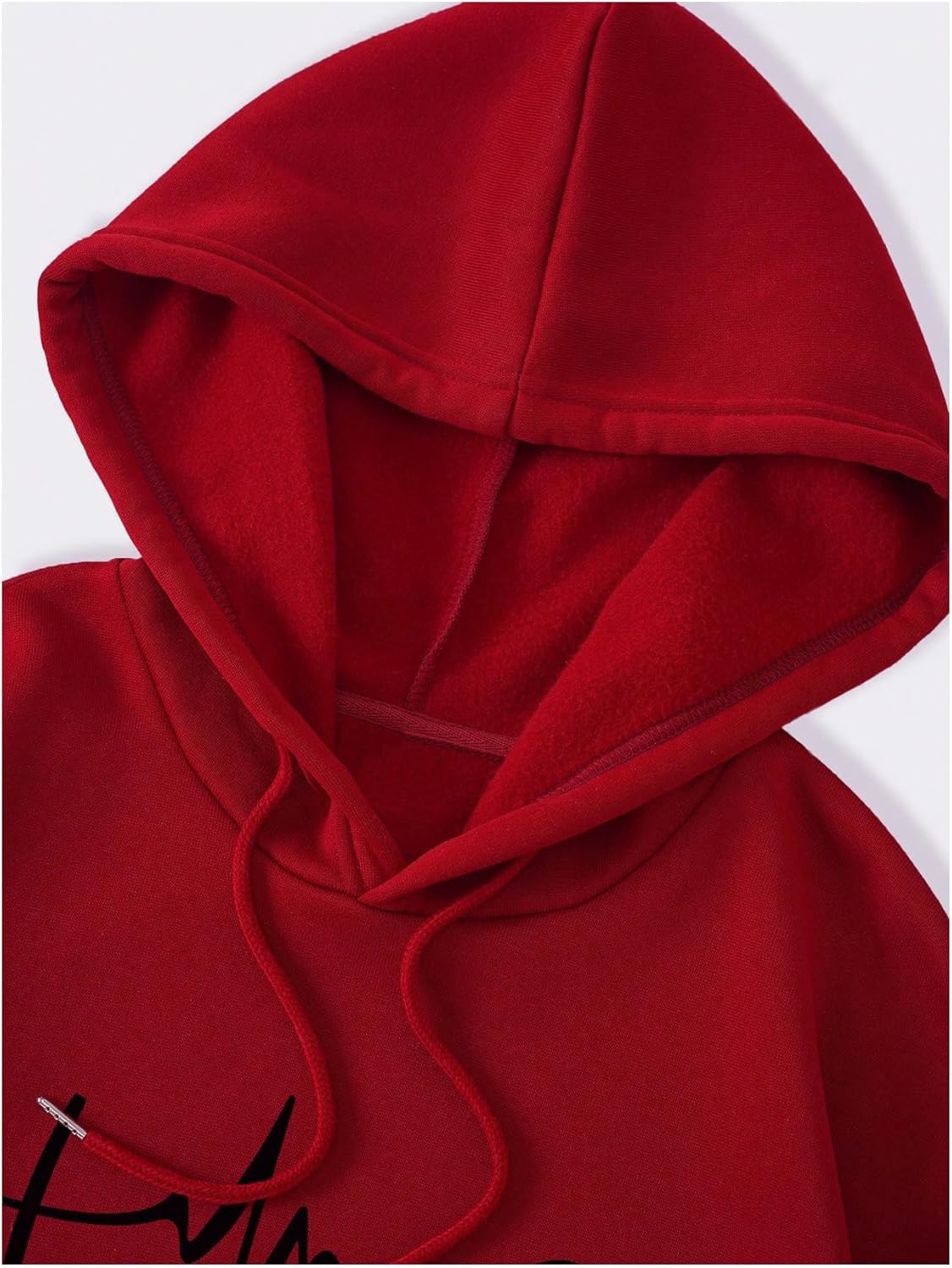 RoseSeek Women's Graphic Sweatshirts Long Sleeve Drawstring Hoodies Drop Shoulder Hooded Pullover Sweatshirt - Image 3