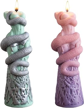 Woman Entangled by a Snake Silicone Candle Mold Body Candle Molds | Snake Female Body Resin Casting Mold Reusable Silicone Mold for Candle Making DIY Craft Soy Wax Soap Plaster Home Decor
