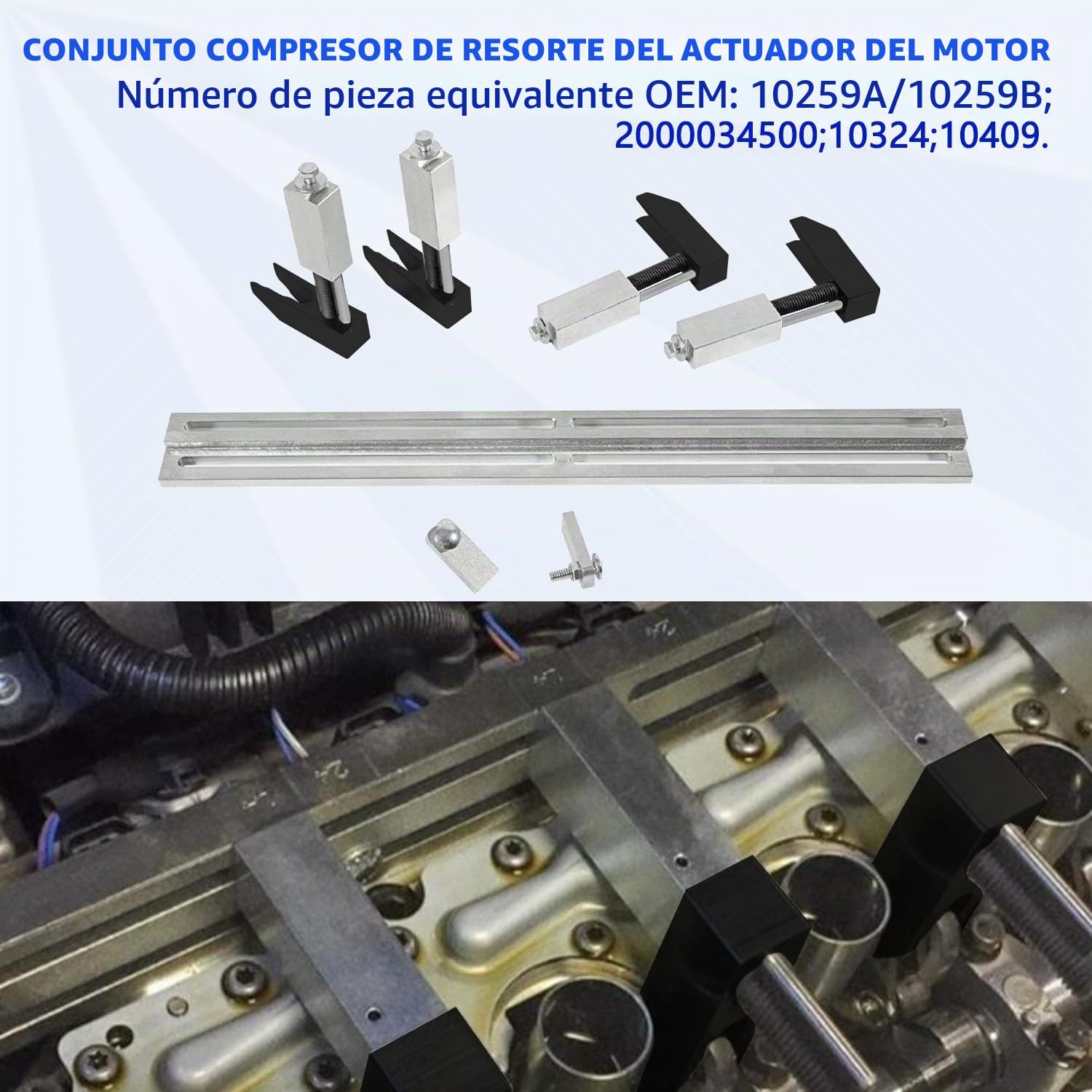 ZKTOOL Herramienta de Montaje de compresor de actuador de Motor Apta, para Fiat MultiAir 2012-2019 1.4L 16V / Turbo / 2.4L / BF/FB/FF/PF/UF/VM 10259A 10259B, Herramienta de Instalación del Compresor