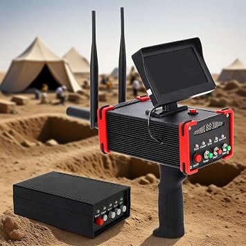 Metal Detector Gold Detector with HD Screen, Professional Gold Detector, Underground Metal Scanner for Gold, Silver, Diamond, Copper Mine Exploration Red