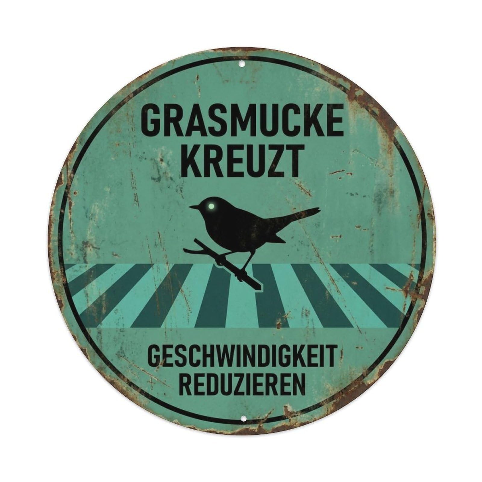 Warbler Crossing Geschwindigkeit Reduzieren Traditional Metal Tin Sign