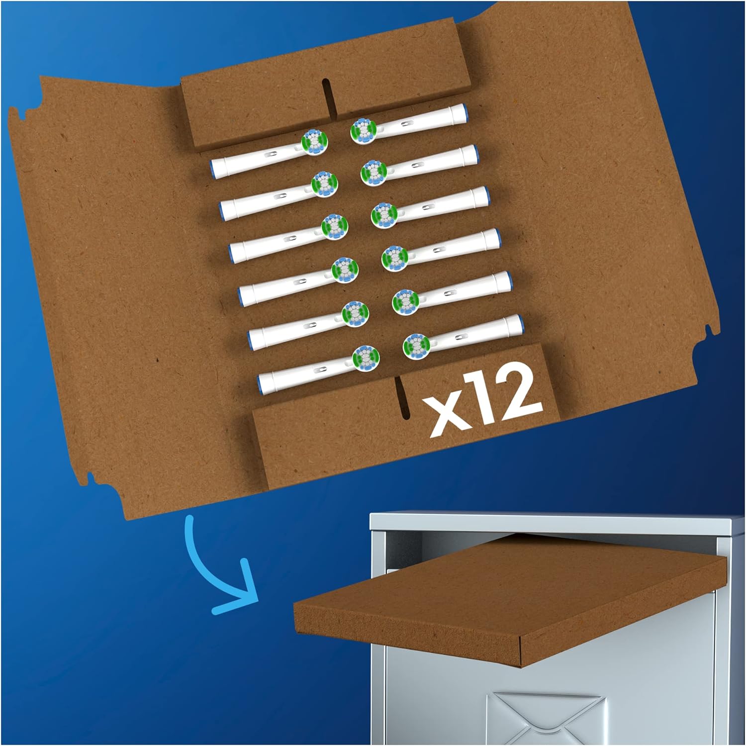 Oral-B Precision Clean Electric Toothbrush Head with CleanMaximiser Technology, Excess Plaque Remover, Pack of 12 Toothbrush Heads, Suitable for Mailbox, White