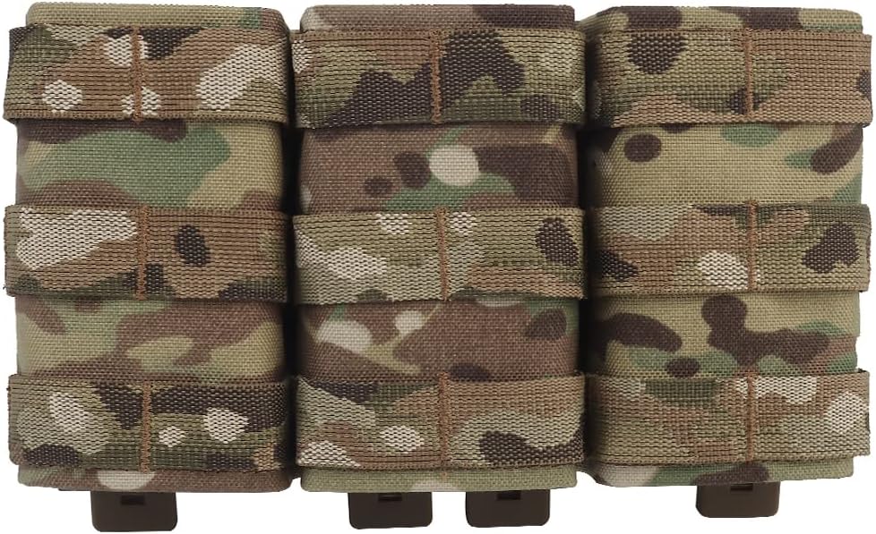 Tactical Triple 5.56 Fast Mag Pouch Molle Open Top Hunting Tactical Nylon Magazine Pouch Airsoft Carrier Pocket(High)