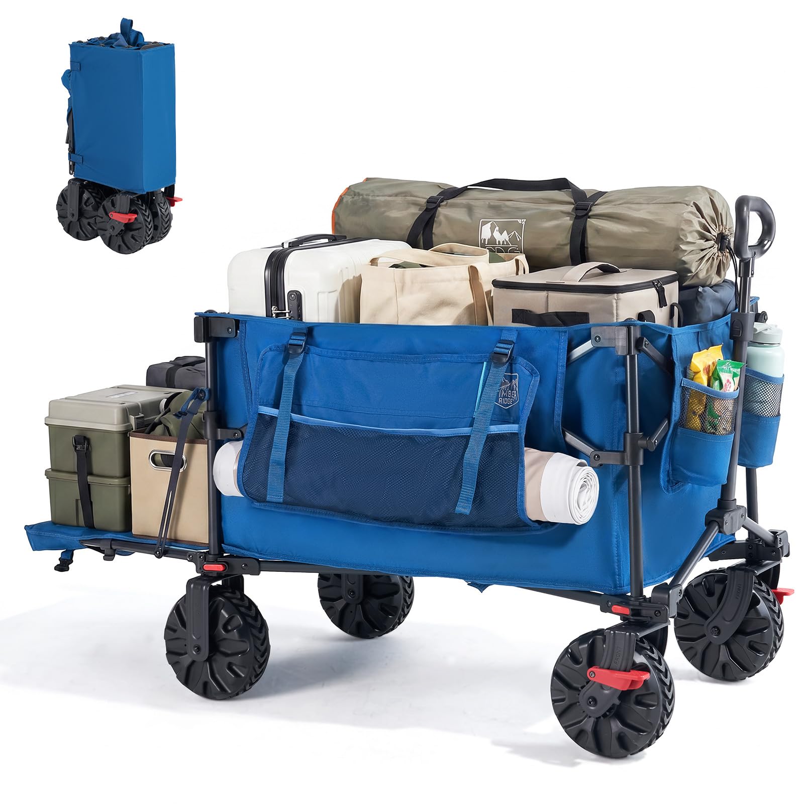 TIMBER RIDGE Festival Trolley 400L with Tailgate Folding Beach Trolley Cart