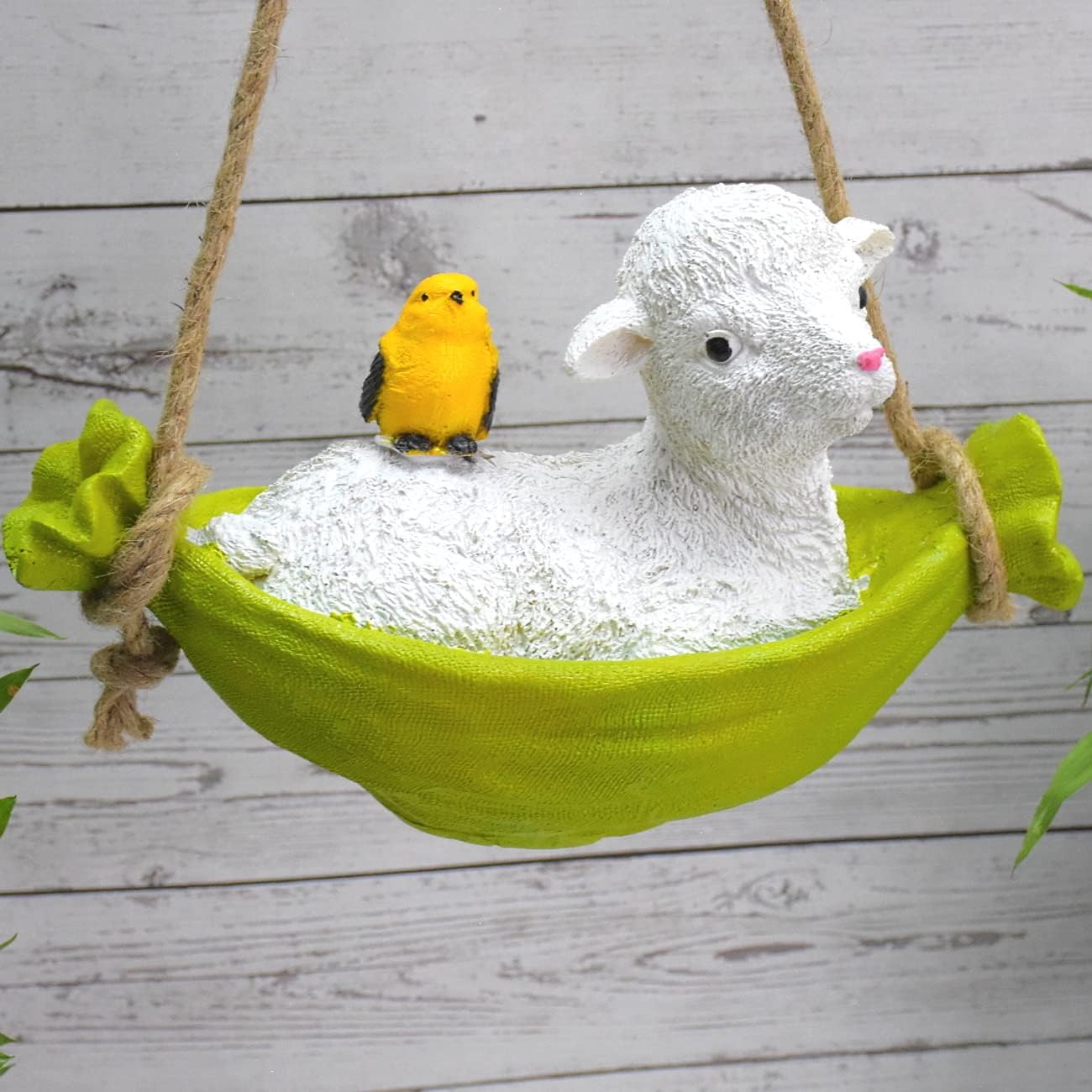 DECZO Resin Hanging Sheep Decor For Indoor Or Outdoor Garden, Home, Gift, Multi Colour, Pack of 1