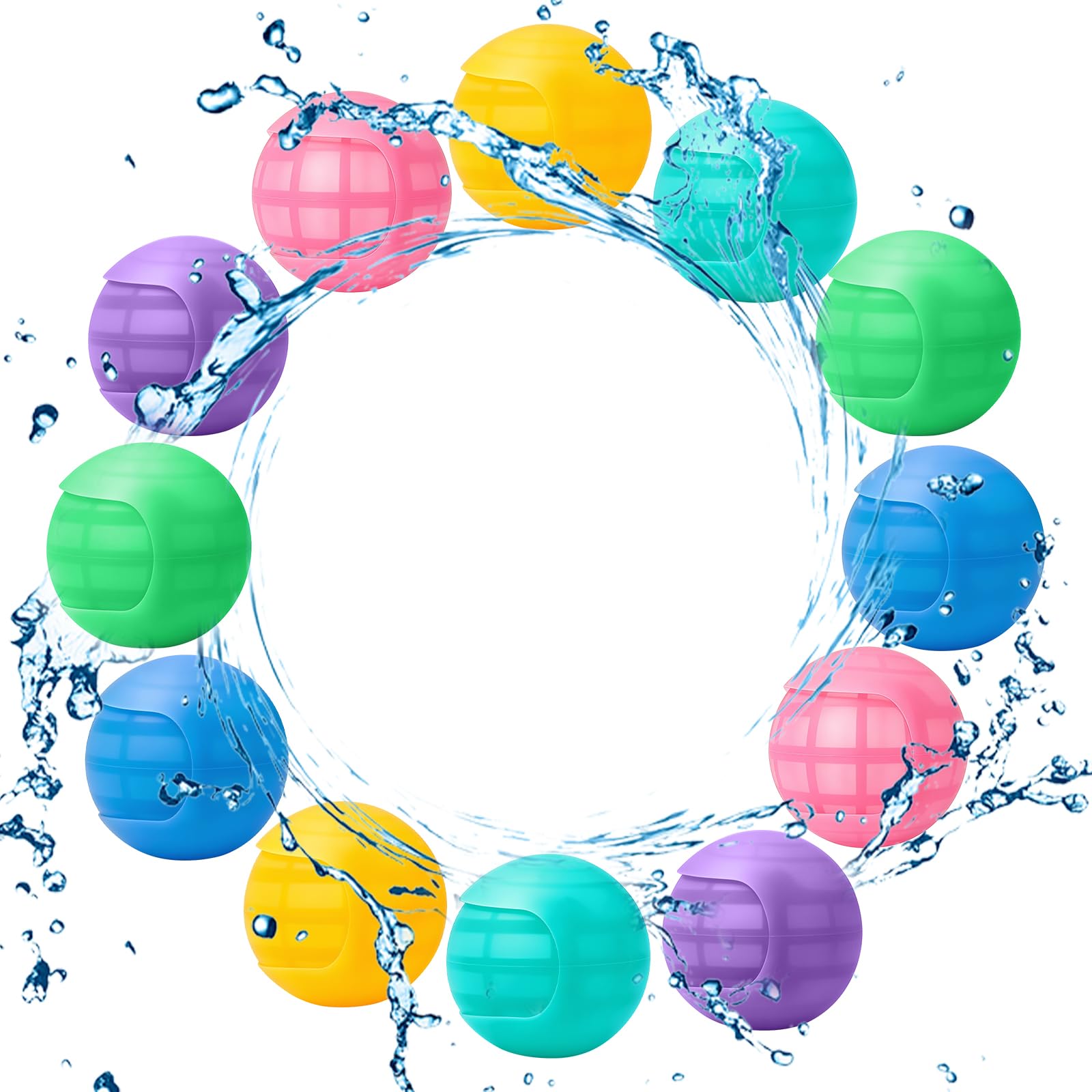 Sternstunde 12 Pezzi Gavettoni Riutilizzabili, Palloncini d’Acqua Auto-Riempimento Rapido in Silicone, Sicuri ed Ecologici per Bambini e Adulti, Giochi d’Acqua Estivi Piscina Spiaggia Giardino