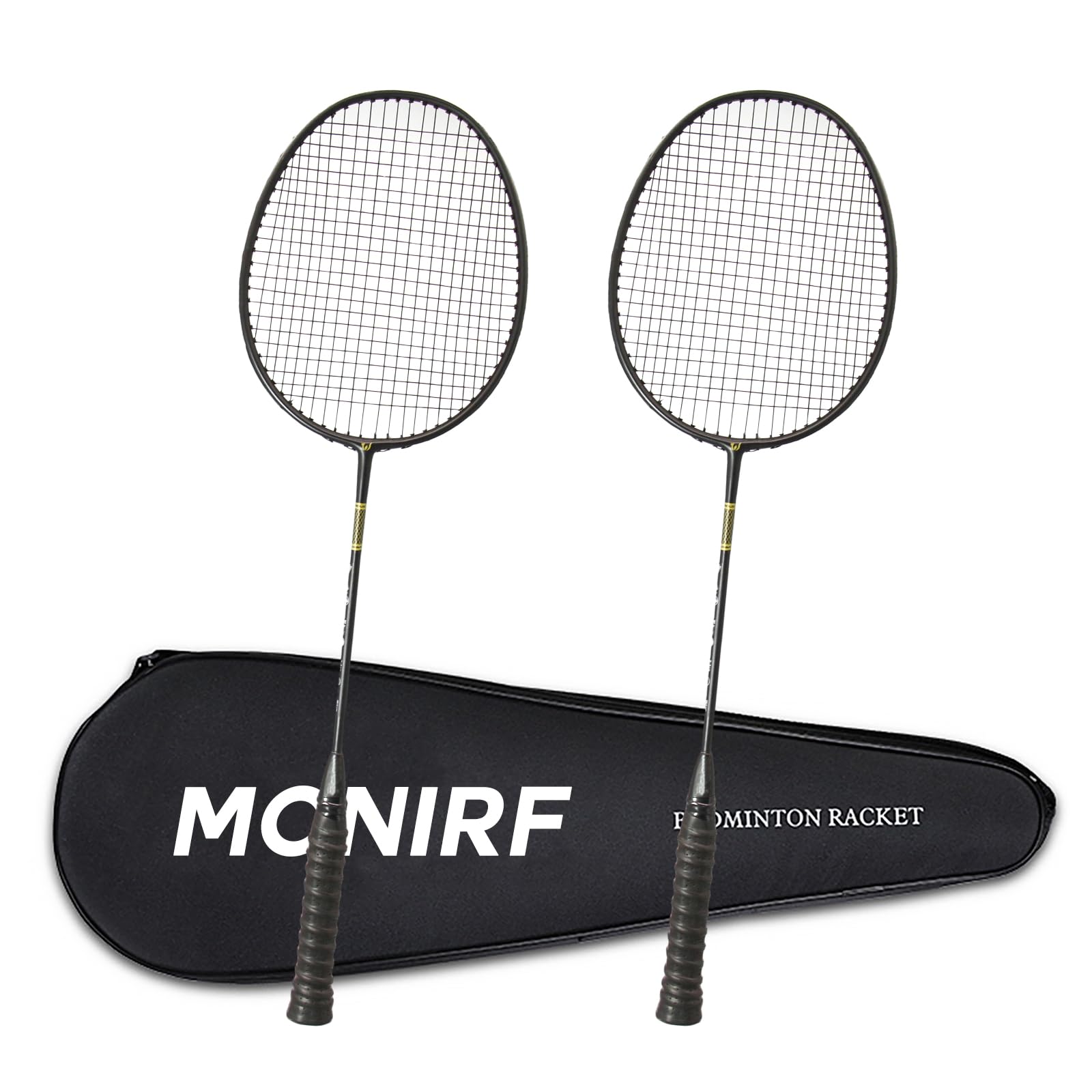 Monirf 4U Badminton Racquet Set of 2, 80g Composite Carbon Fiber Badminton Racket for Daily Play and Training, with Premium Badminton Bag