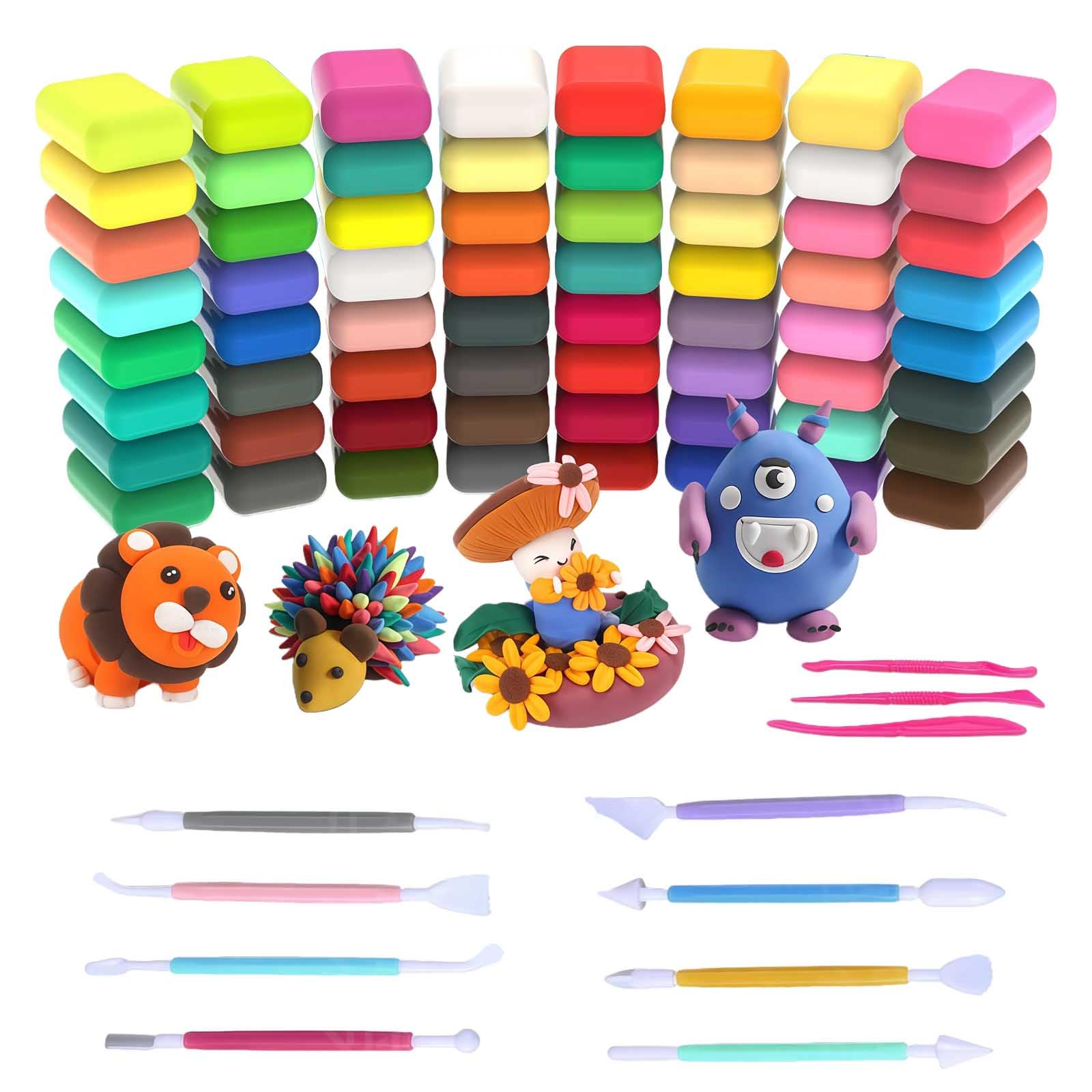 Adult Air Dry Clay, Ultra Light Magic Clay, Non-Toxic Modeling Clay & Dough, Air Dry Clay 75-Piece Set