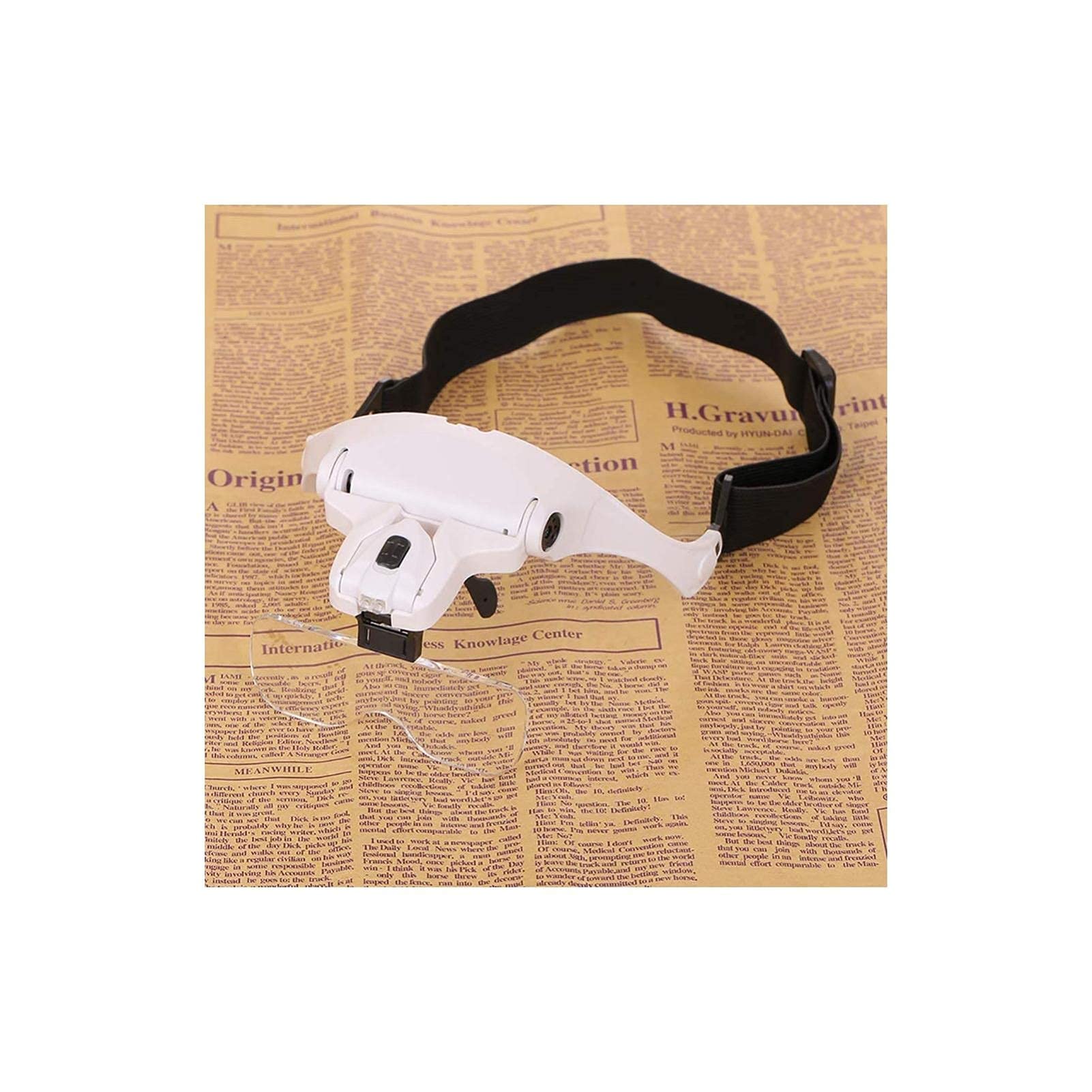 Lupa Na Głowę, Okulary Powiększające Z Podświetleniem, Lupa Na Głowę Z 2 Diodami Led, Wymiennymi Soczewkami, 1,0X/1,5X/2,0X/2,5X/3,5X, Lupa Słuchawkowa Do Czytania, Lupa,