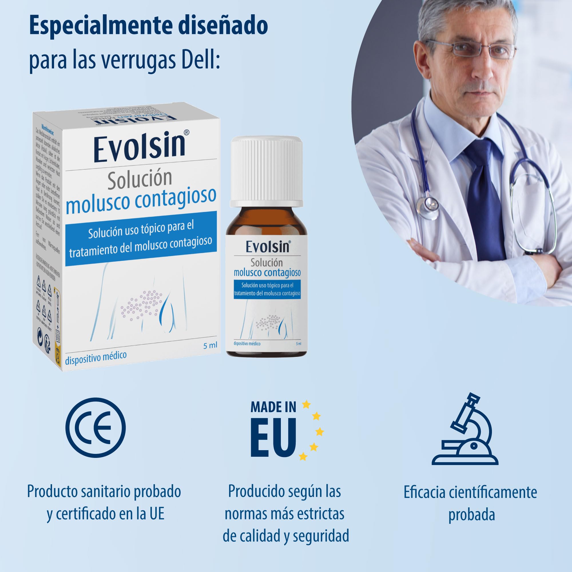 Evolsin® Remedio para el molusco contagioso I Para adultos y niños a partir de 2 años I Tratamiento suave y eficaz del molusco contagioso