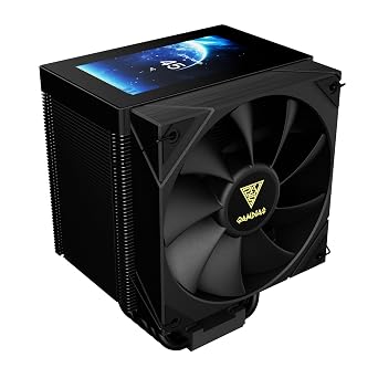 GAMDIAS Boreas M2-61L CPU Air Cooler, 4.3 IPS LCD Display Top Cover, 6 Copper Heatpipes, Aluminum Heatsink, Low-Noise PWM 120mm Fan, Support GIF w/Software, AMD AM5/AM4;Intel LGA 1851/1700, Black
