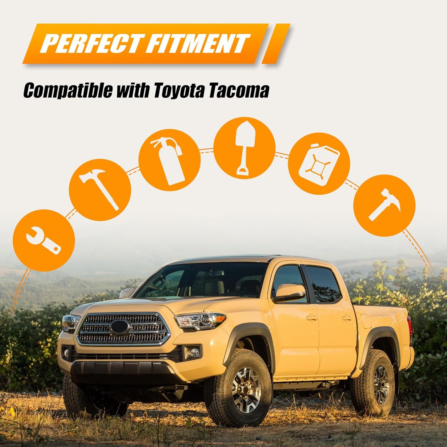 Bed Rail Brackets Compatible with Toyota Tacoma, Bed Rail Modular Accessory Mount, No Drilling Required