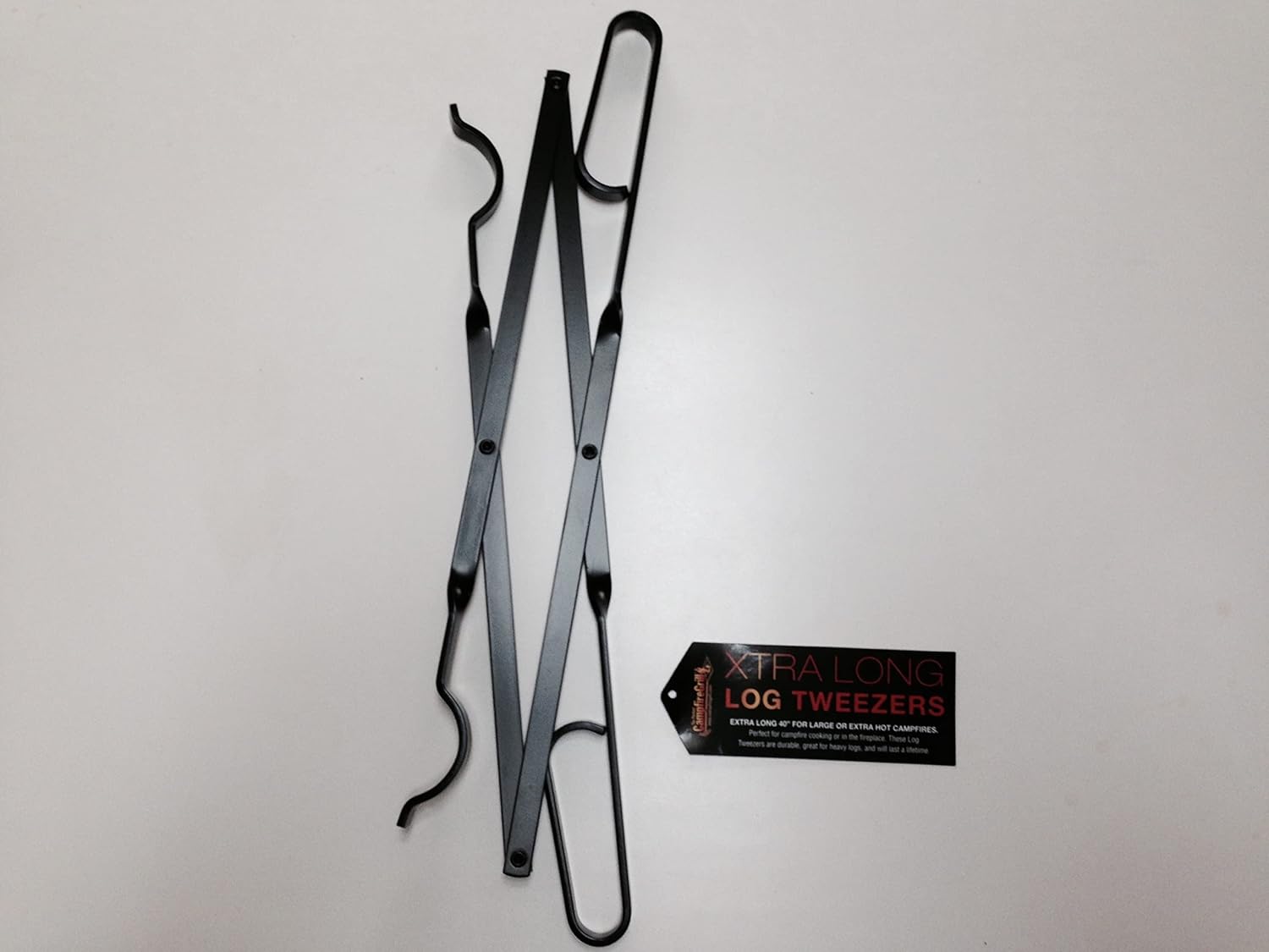 The Perfect Campfire Grill Extra Long Log Tweezers, Heavy Duty Fireplace Tongs, 40"