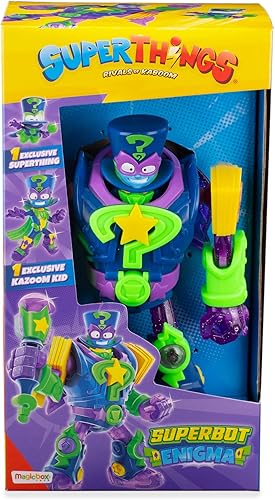 Miniatura 6 de SuperThings Enigma Superbot - Robot héroe articulado con accesorios de combate, 1 exclusivo Kazoom Kid y 1 SuperThing exclusivo