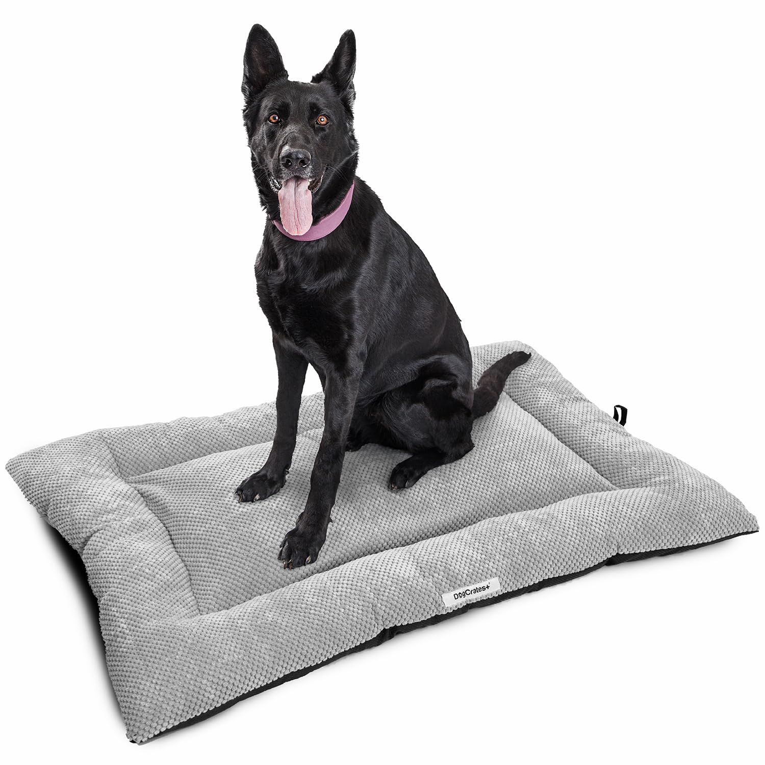 DogCrates+ XX-Large Washable Dog Bed – Soft Comfortable Cushion Mat with Anti-Slip Bottom, Collapsible and Durable, Grey