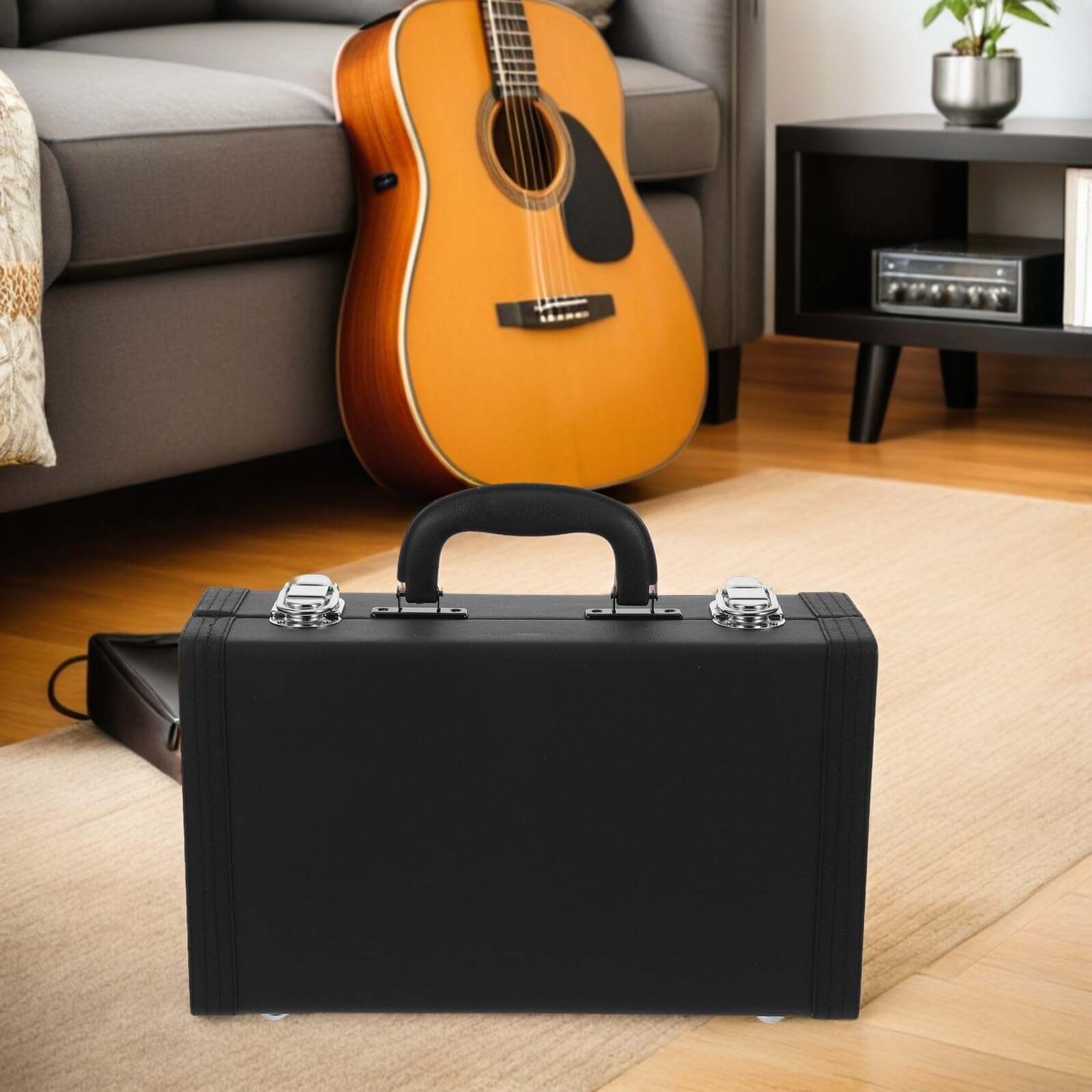 Cabilock Custodia Quadrata per Clarinetto in Pu Borsa Anti-pressione con Chiusura Scatto Contenitore Portatile per Strumenti Fiato per Studenti e Trasporti Musicali