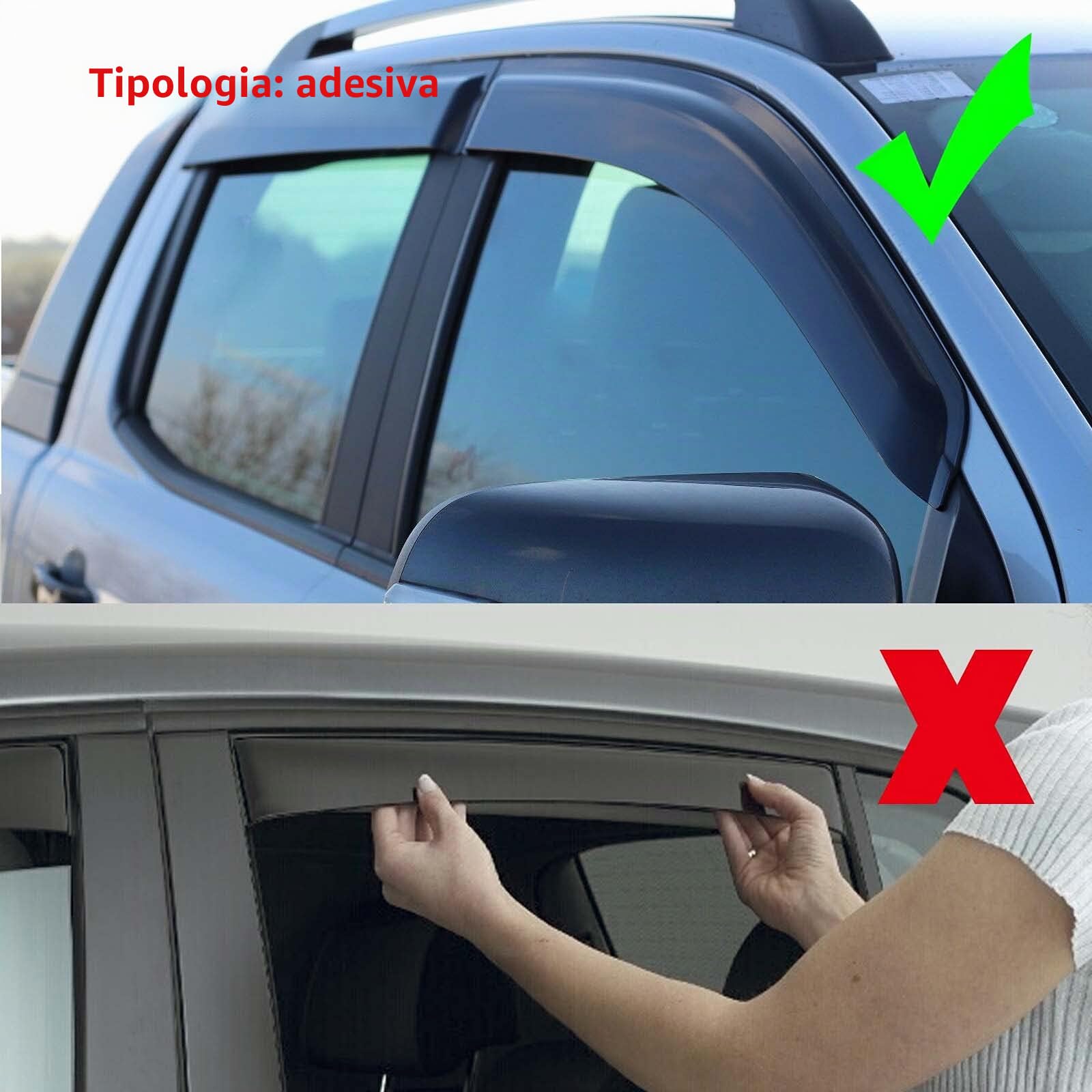 Deflettori d'aria per Mitsubishi Triton L200 2006-2014 di quarta generazione Doppia Cabina Smoke Nero Deflettori