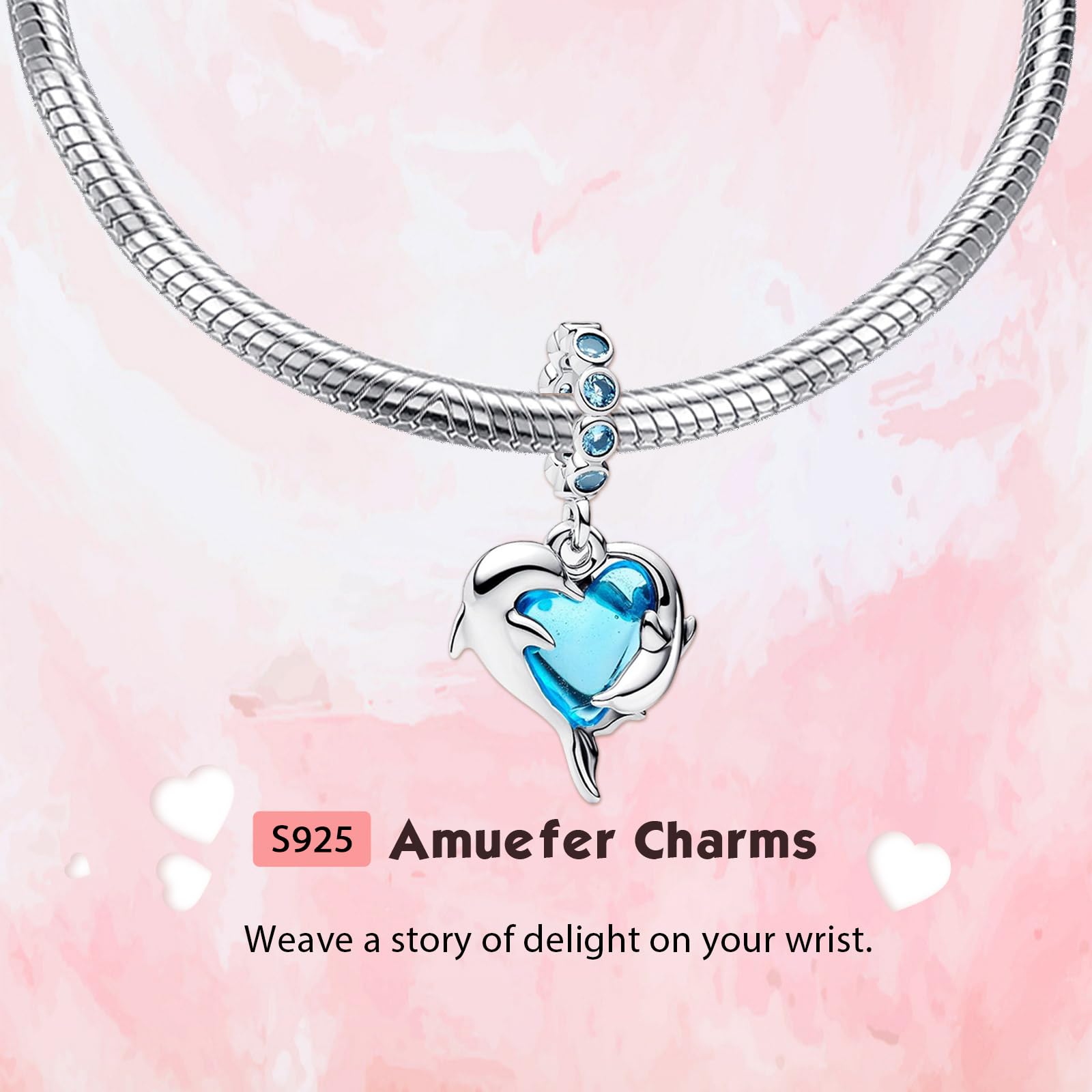 925 Argent Pur Charms éTé Mer Voyage Perles Pendentif, Baleines Et Dauphins Pendentif, Dames Bracelet Charms Perles Collier Pendentif Amis Famille Anniversaire Voyage Cadeaux Souvenirs