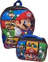Vista 4 de AI ACCESSORY INNOVATIONS Mario Luigi Bros - Mochila de tamaño completo de 16 pulgadas con lonchera desmontable